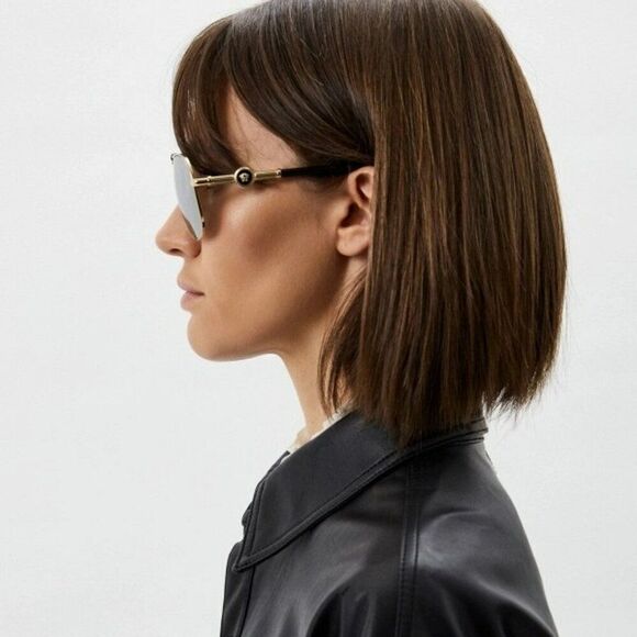 NEW Versace VE2236 1002Z3 Gold Silver Mirrored Polarized Pilot Unisex Sunglasses - Picture 15 of 15